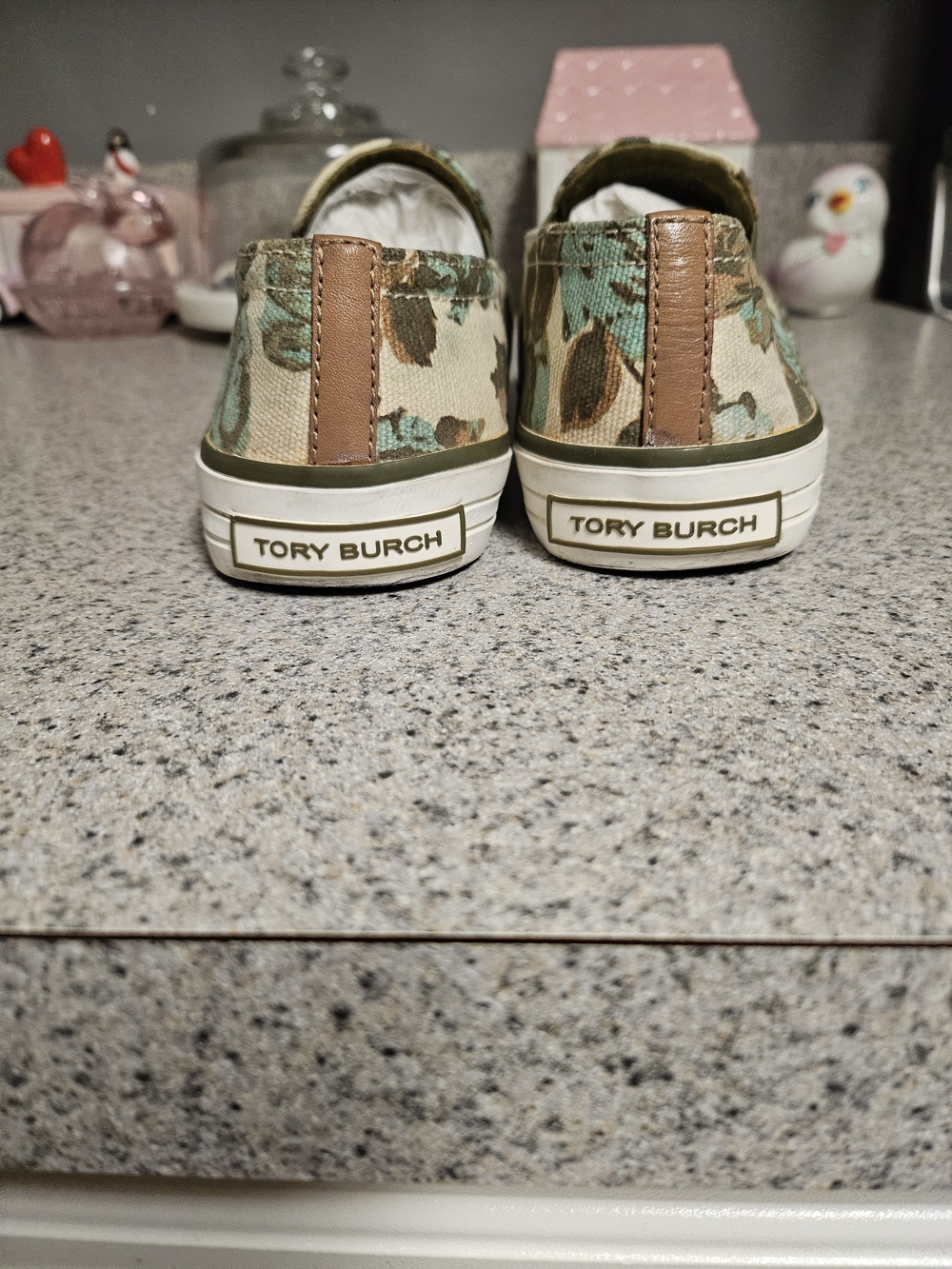 Tory Burch Floral Canvas Slip-On Sneakers in Cream, Mint & Brown - Picture 3 of 16